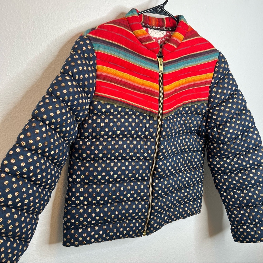 Alix of Bohemia Cody Patchwork Polka Dot Puffer Jacket Small - Picture 7 of 13